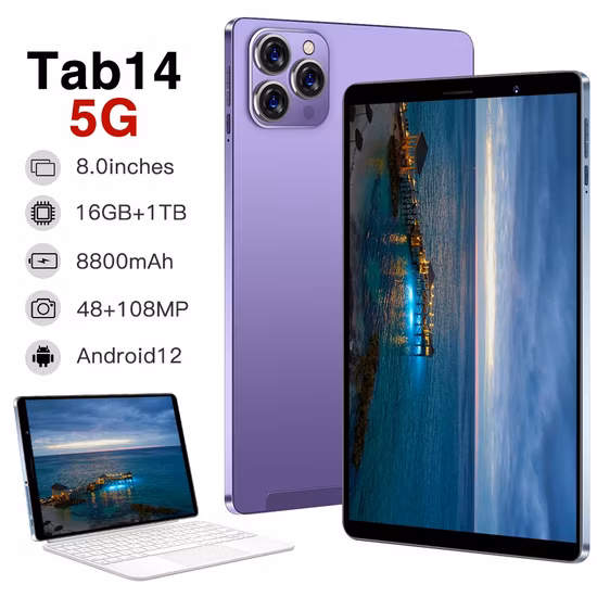 Ventes directes d'usine 14 pouces 4G 5g appel téléphonique carte SIM 16GB RAM 1 to ROM android Khan étudiant apprentissage éducatif tablette PC Pad
