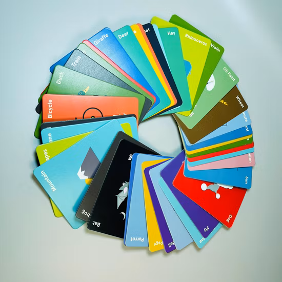 Cartes de jeu rondes d'apprentissage pour enfants