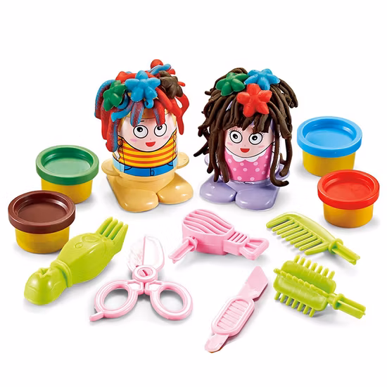 Gros coiffeur coloré boue costume enfants intelligence argile pâte à modeler jouets bricolage coiffure pâte à modeler outil jouet drôle air sec argile